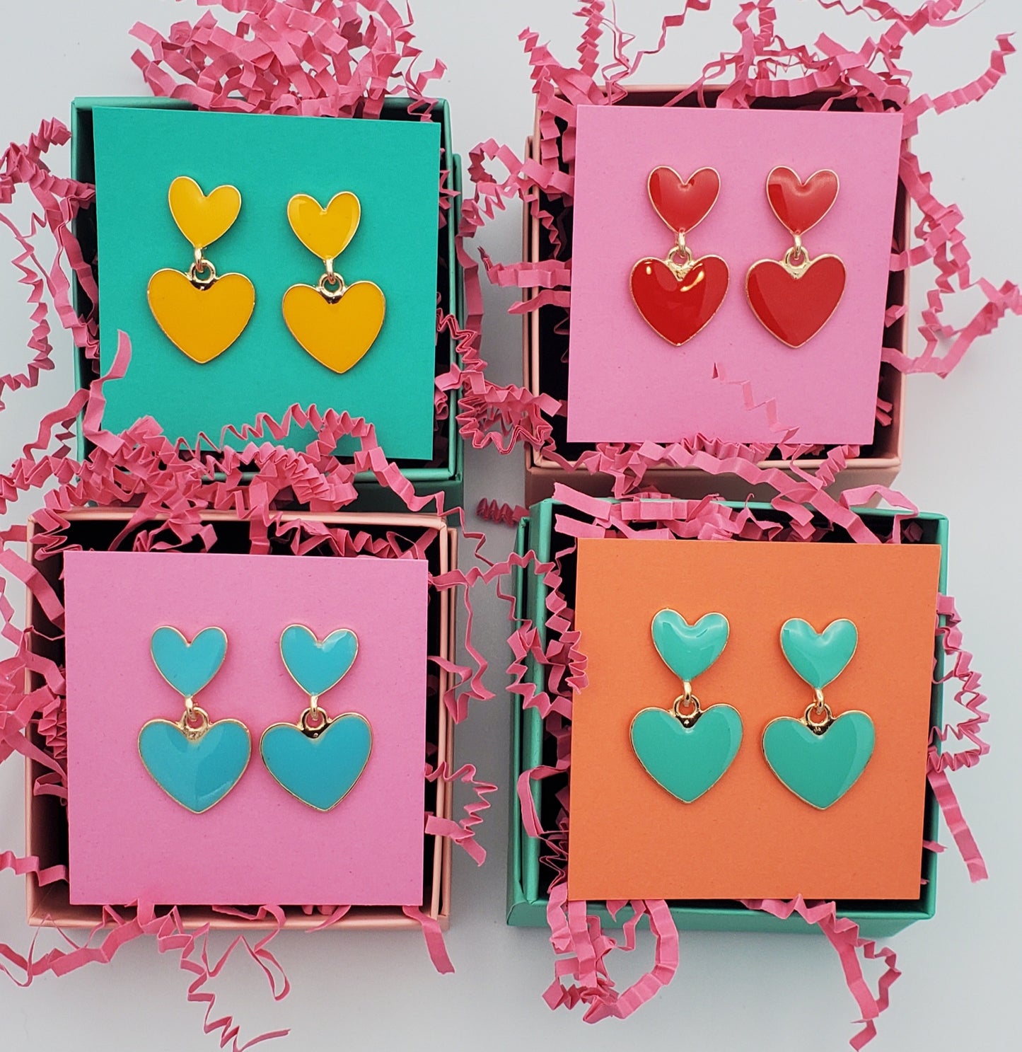 Enamel Heart Dangles