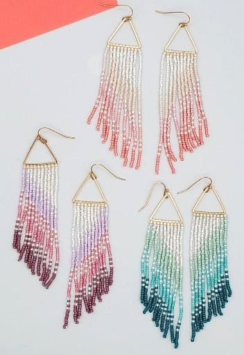 Ombre Tassel Seed Beed Earring