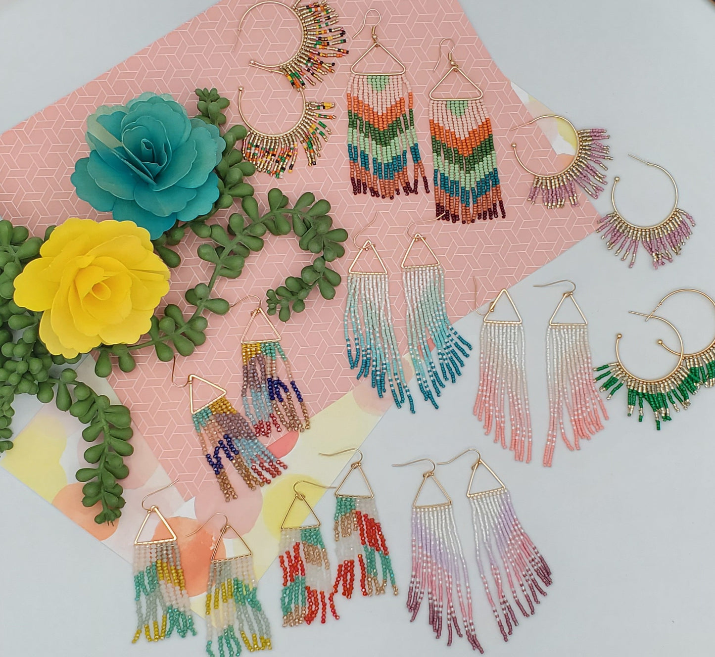 Ombre Tassel Seed Beed Earring