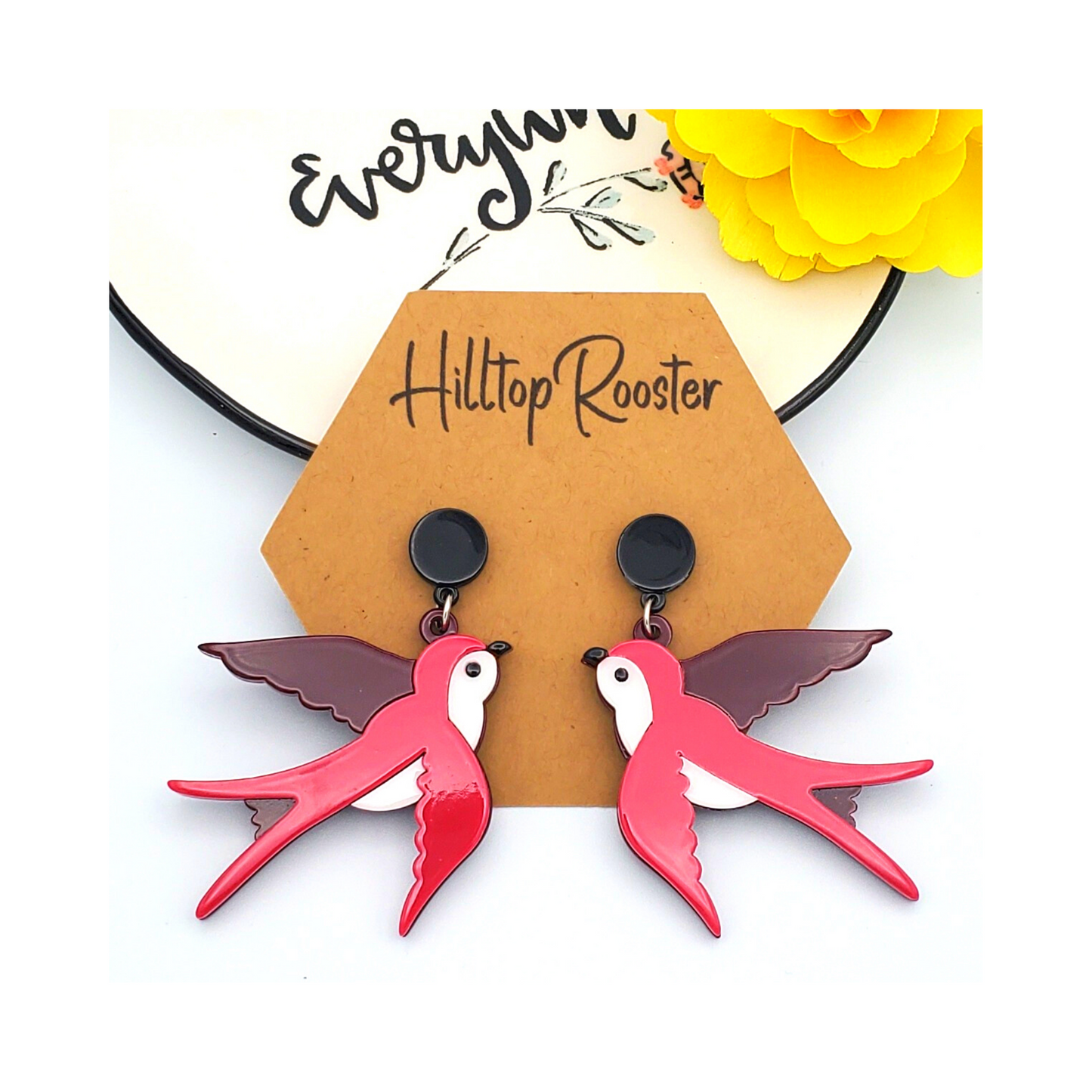 Acetate Swallow earrings