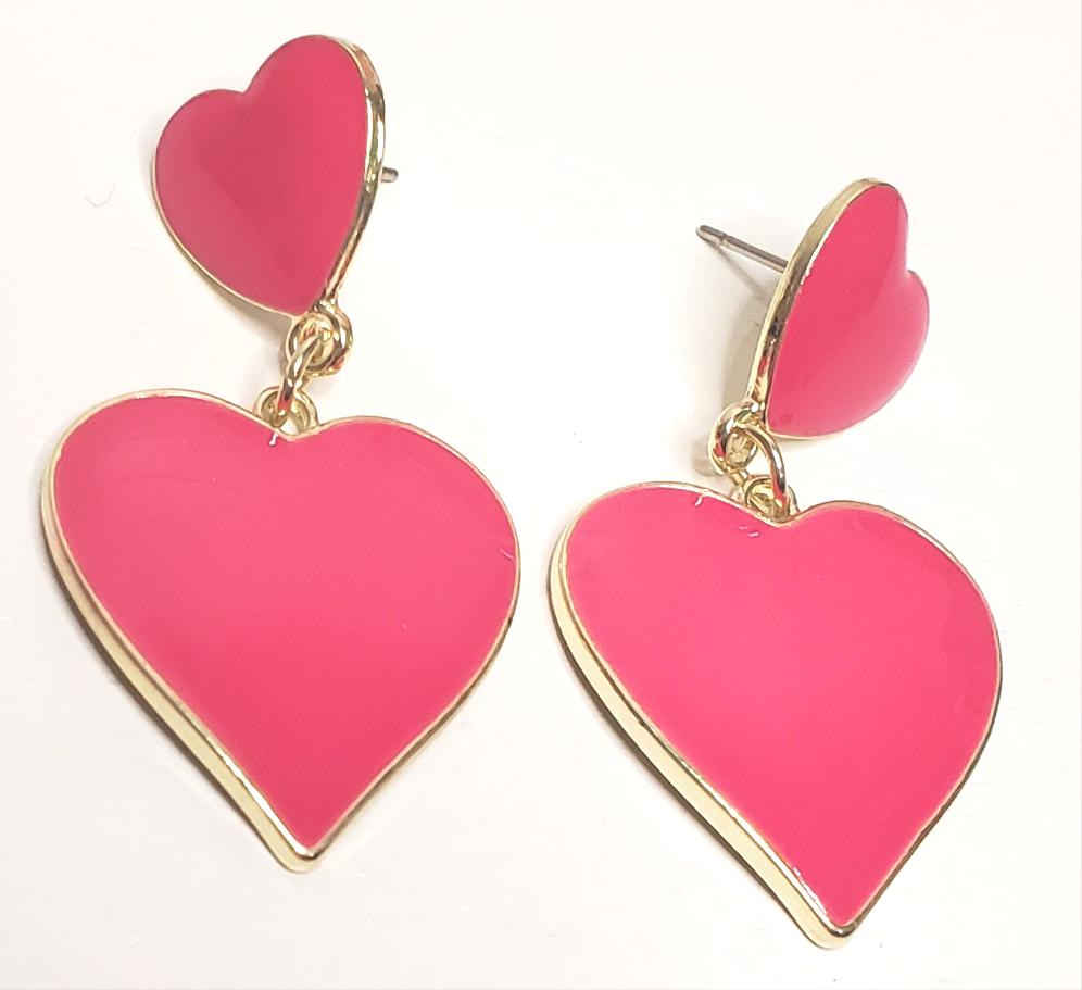 Enamel Heart Dangles