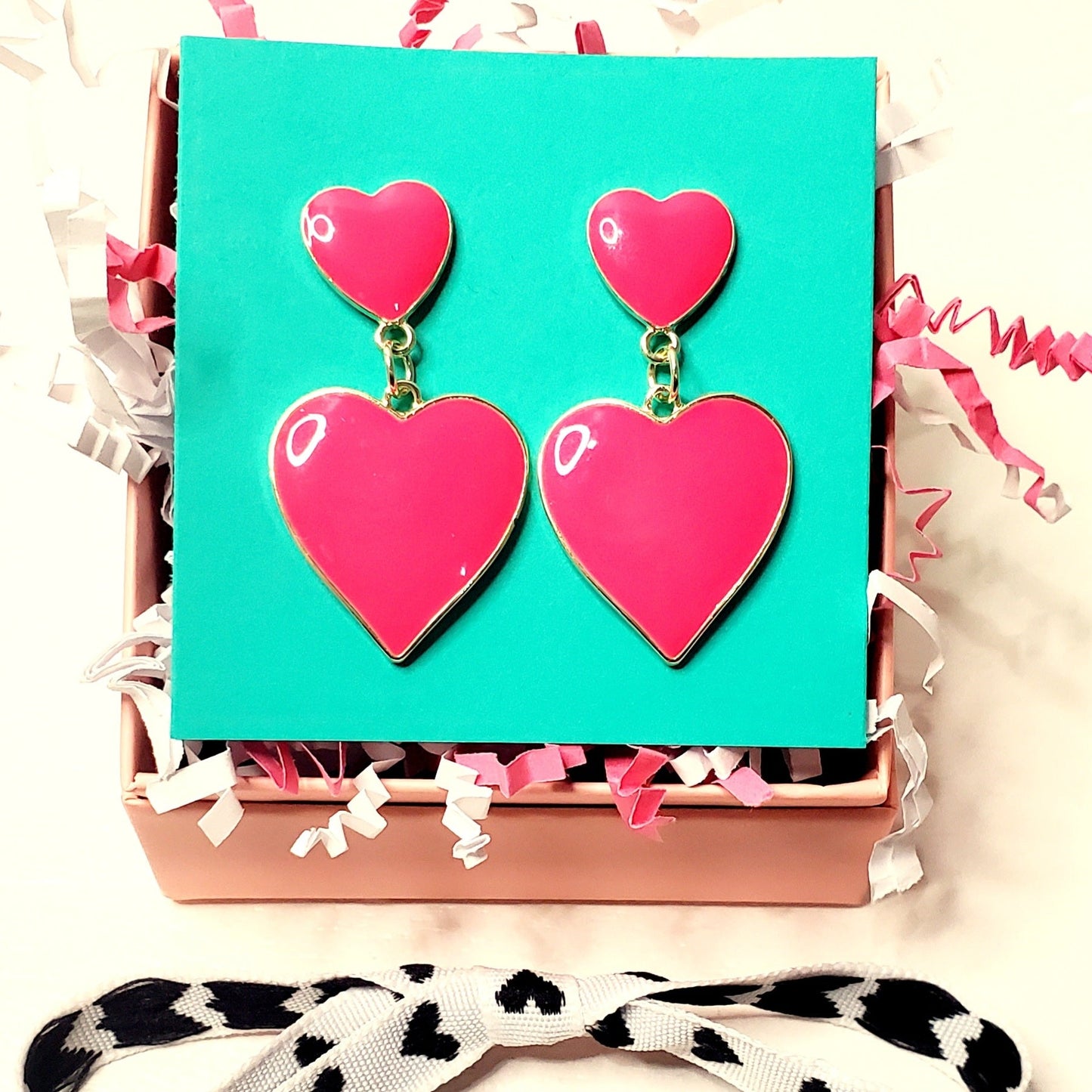 Enamel Heart Dangles