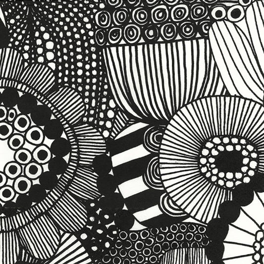 Paper Cocktail Napkins 20 ct Marimekko Siirtolapuutarha blk