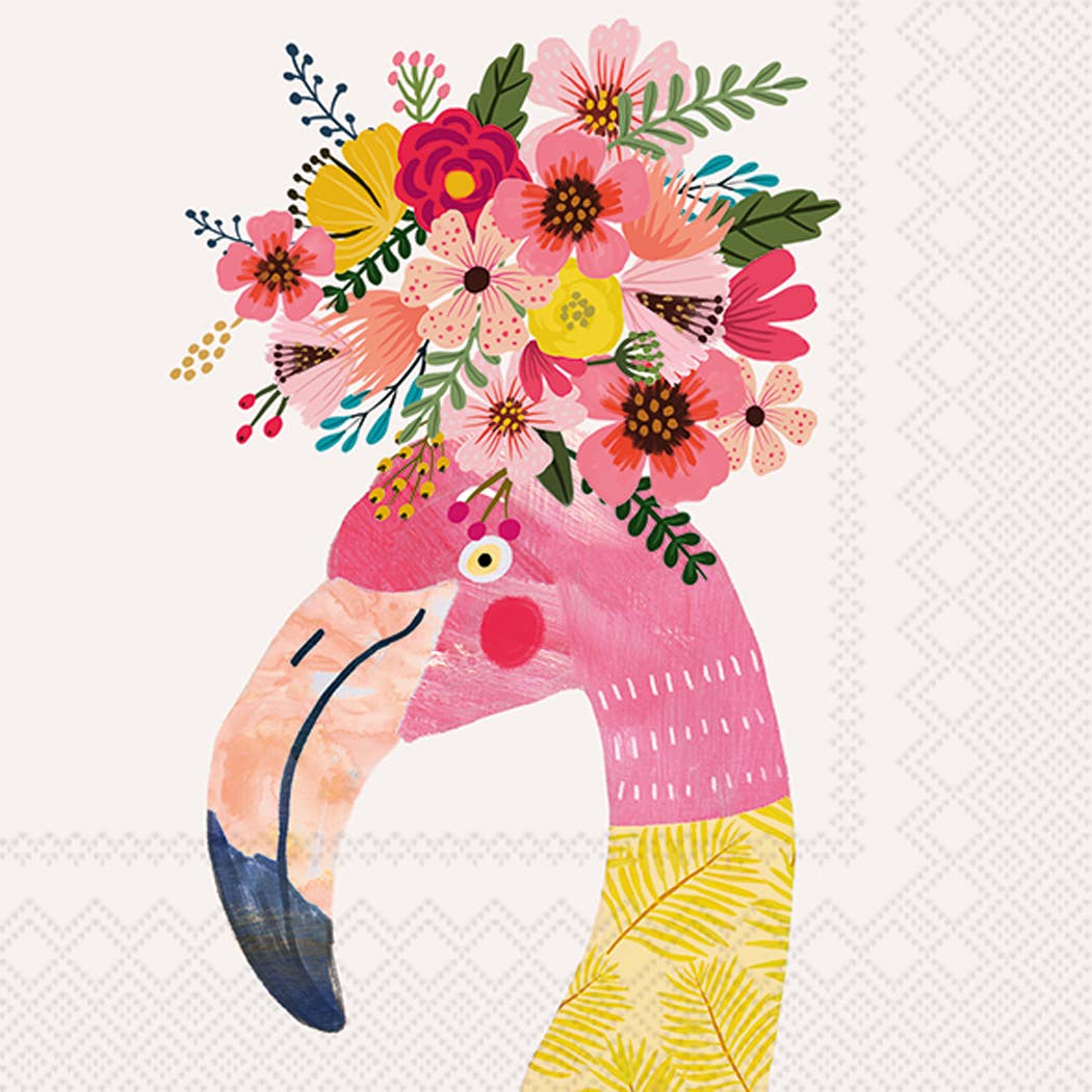 Paper Cocktail Napkins Pack of 20 Mia Charro Floral Flamingo